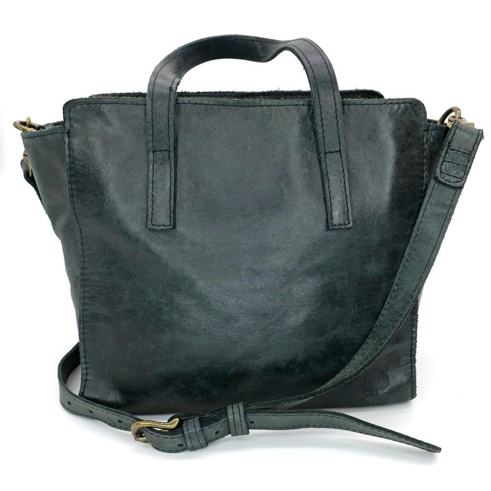 ABLE Purse Dark Forest Green Leather Convertible Satchel Crossbody Tote Bag